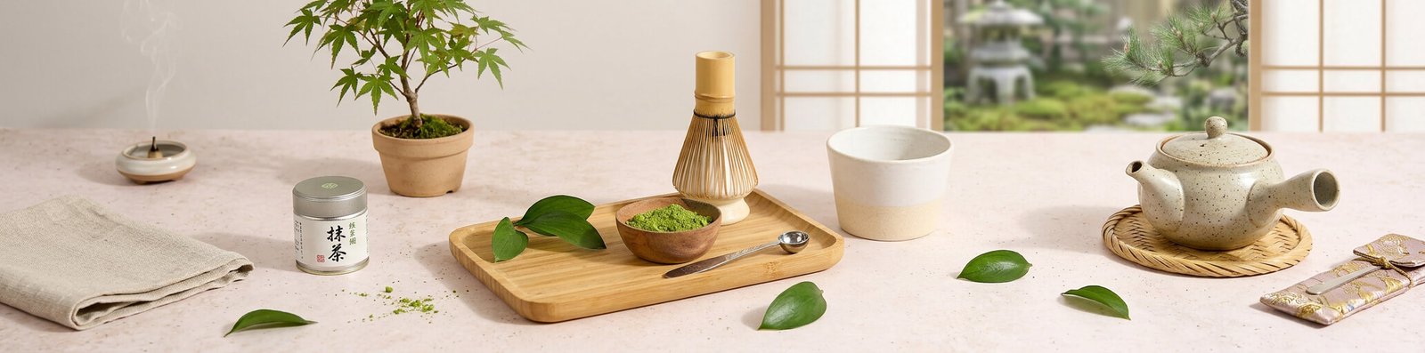 Accessoires cérémonie du thé matcha — chasen, bol et boîte de matcha Matcha & Co